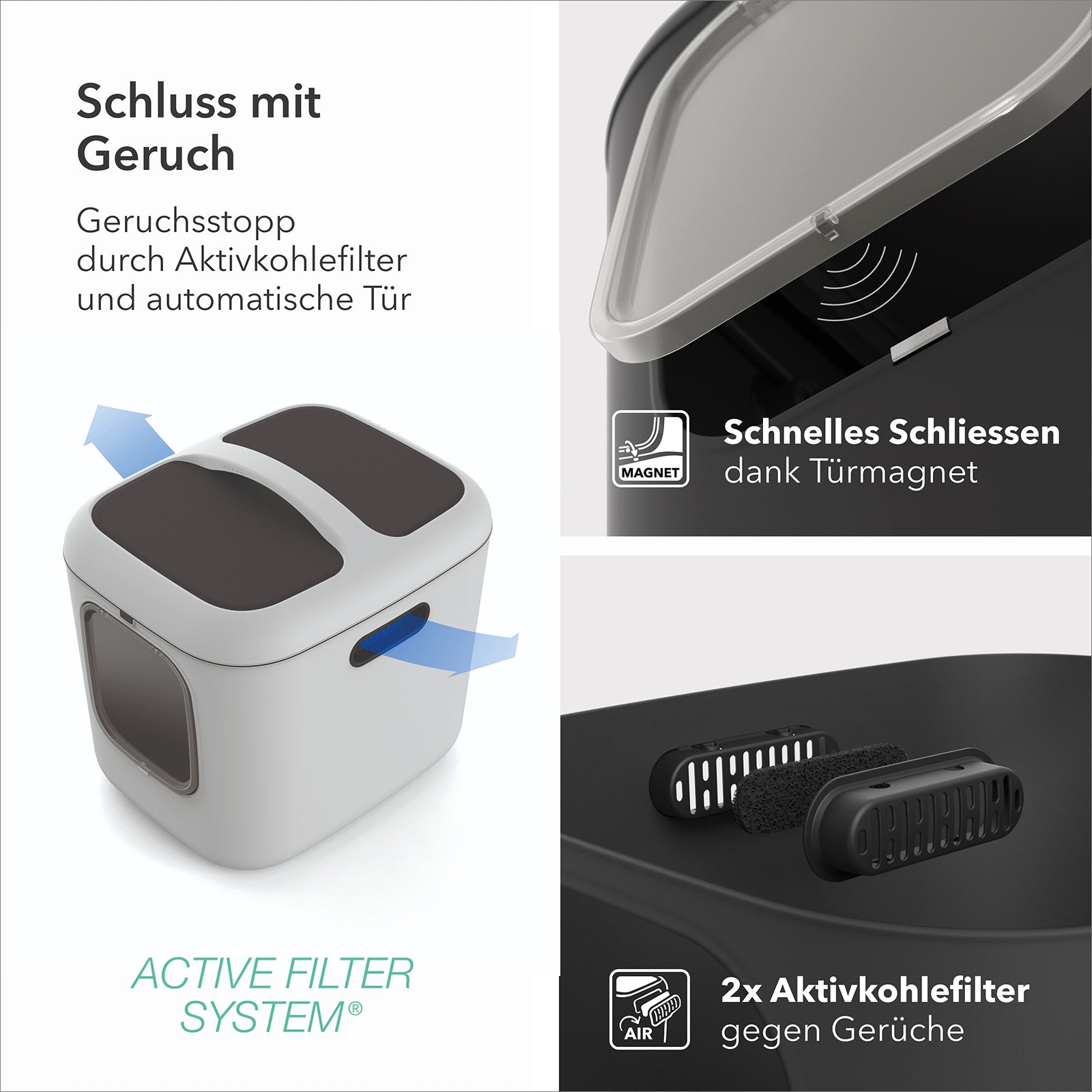 rotho-bea-xl-katzentoilette-haubentoilette-katzenklo-navy image 5