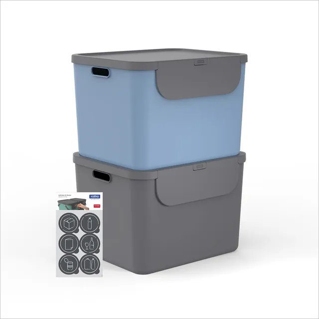 rotho-albula-recyclingbeh-lter-55-l-2er-anthrazit-stapelbar image 1