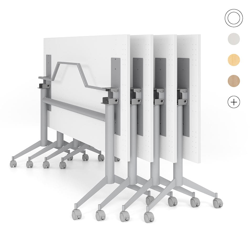 lento-schreibtische-klappbar-klapptisch-160x80-rollen-silber image 2