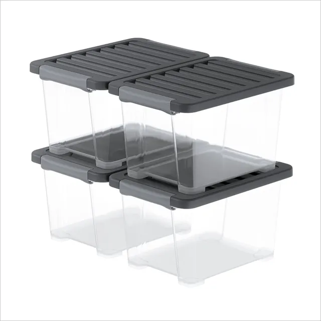 rotho-core-plus-aufbewahrungsbox-15-l-4er-set-schwarz image 1