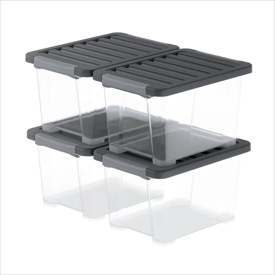 rotho-core-plus-aufbewahrungsbox-15-l-4er-set-schwarz image 1