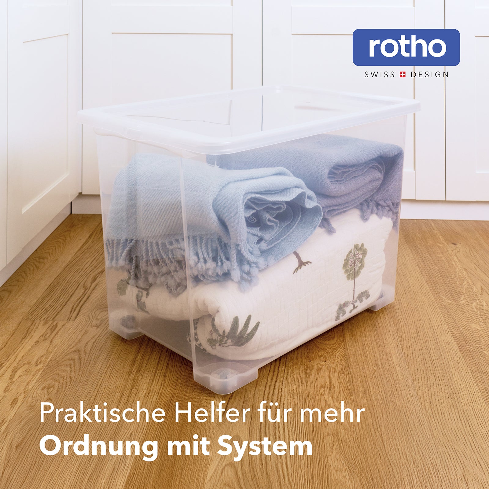 rotho-core-basic-box-65l-aufbewahrungsbox-4er-set-transparent image 2