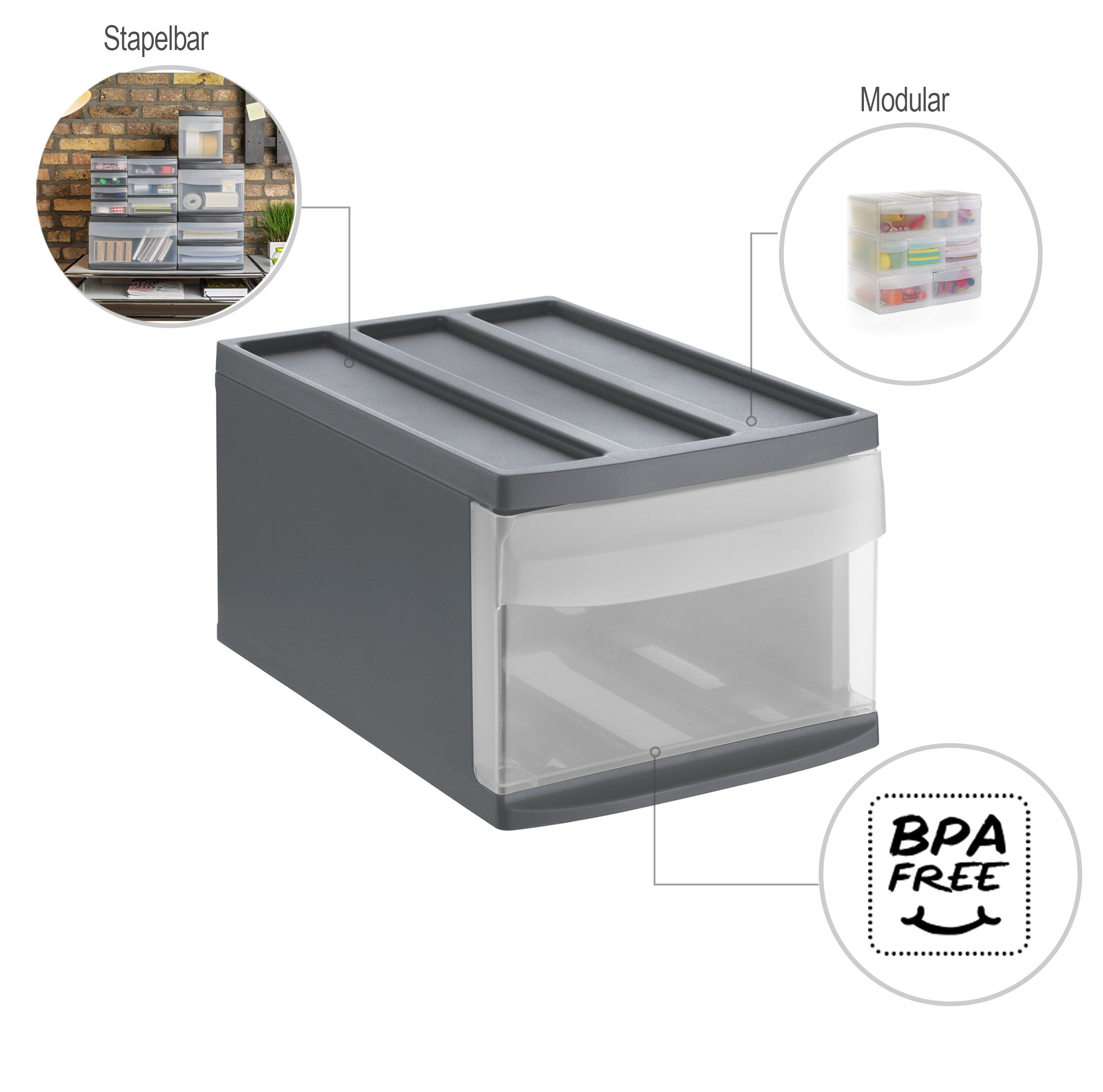 rotho-systemix-schubladenbox-m-stapelbox-transparent image 7