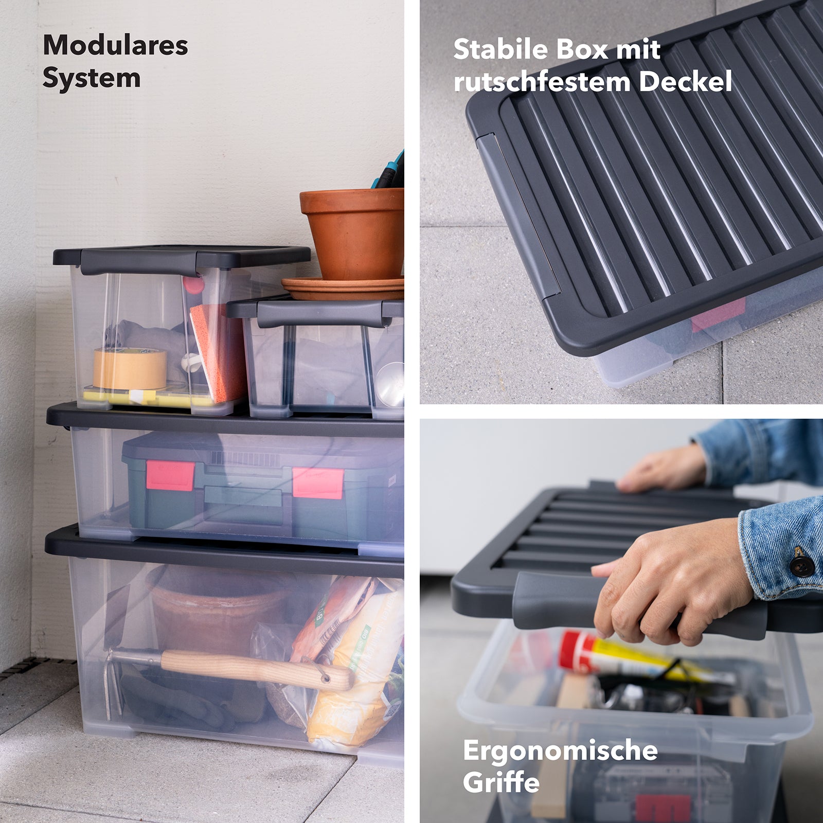 rotho-core-plus-aufbewahrungsbox-65-l-4er-set-schwarz image 4
