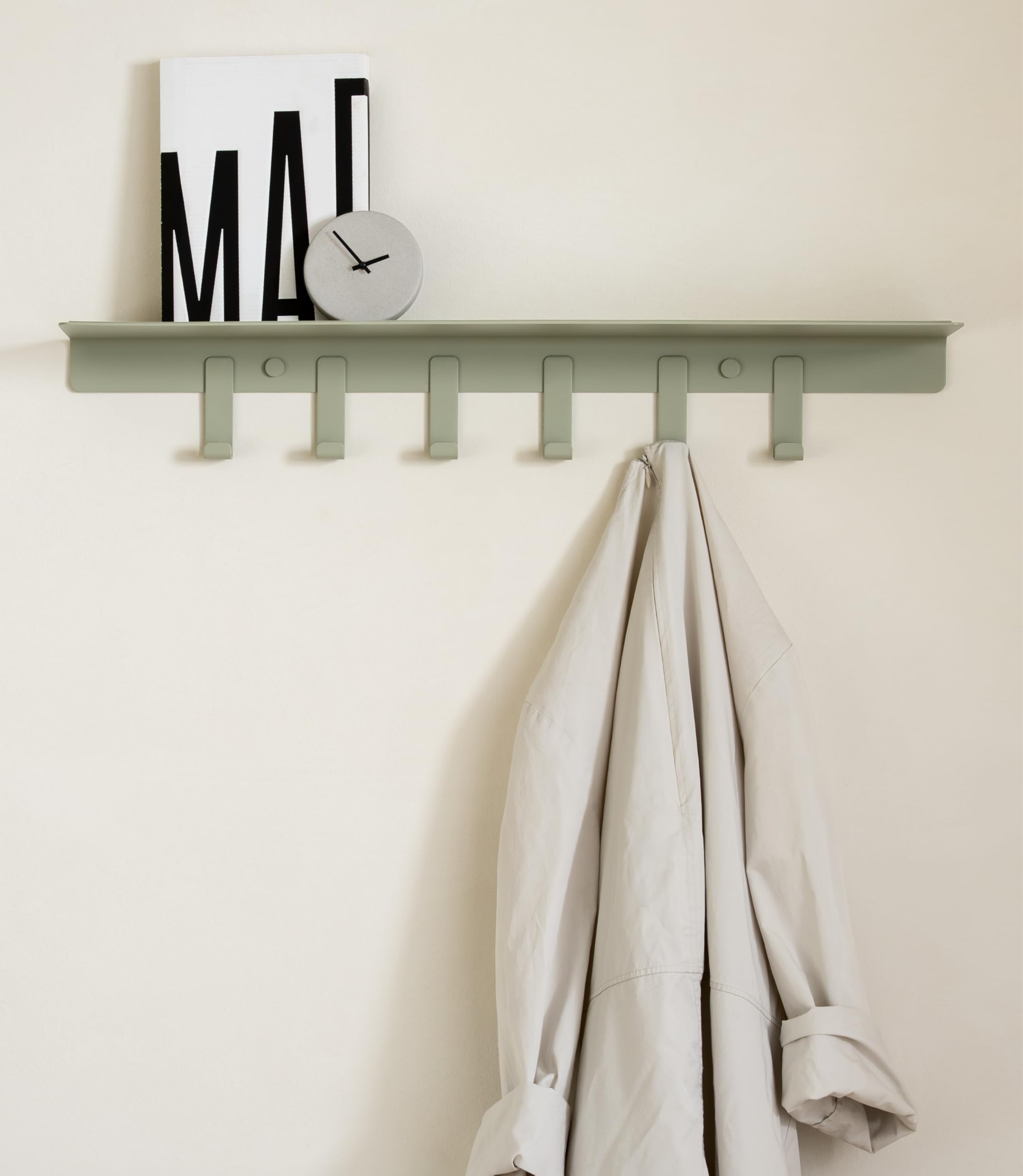 kazai-holmsen-wandgarderobe-metall-olivegr-n-mit-ablage image 1