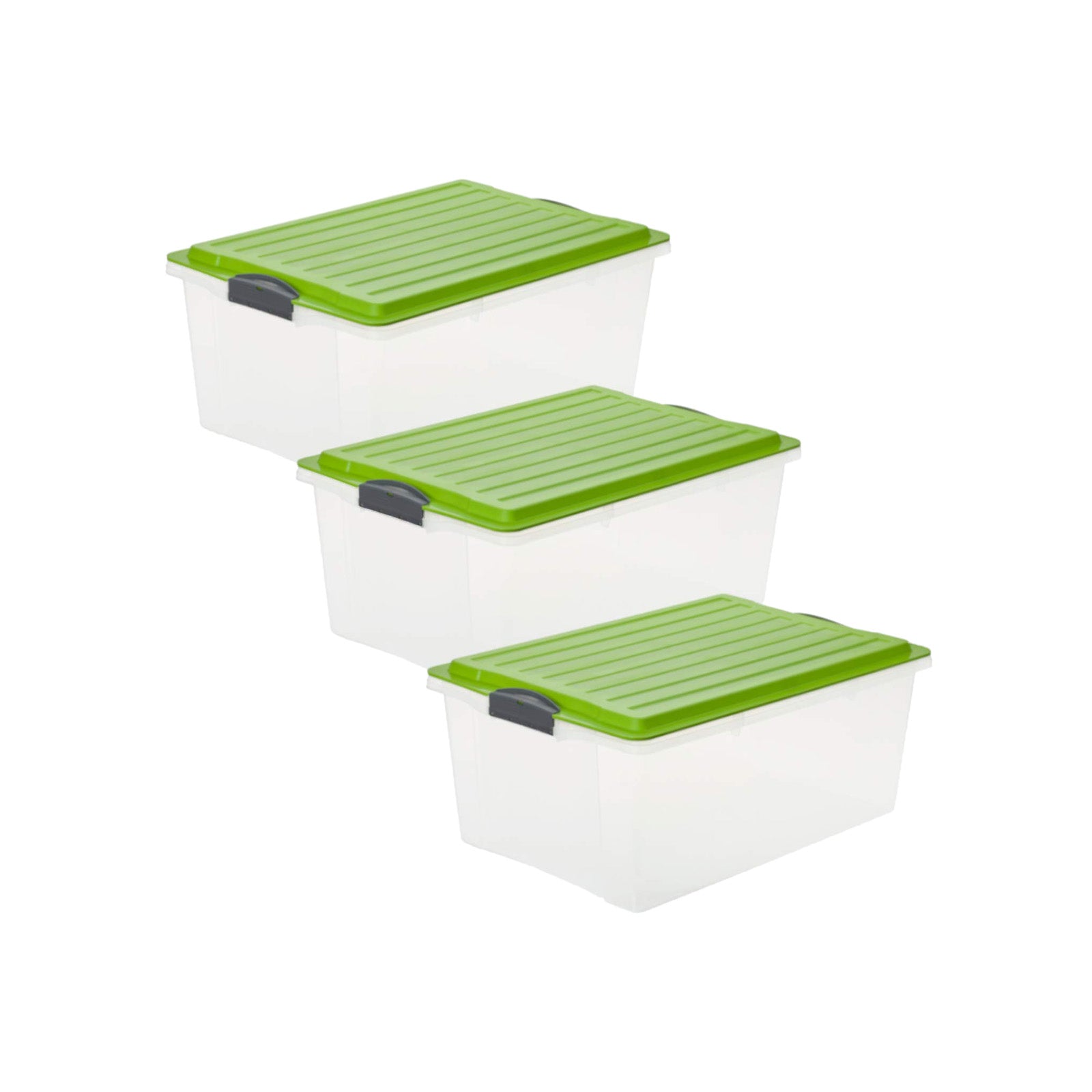 rotho-compact-3er-set-box-38-l-aufbewahrungsbox-anthrazit-stapelbar image 2