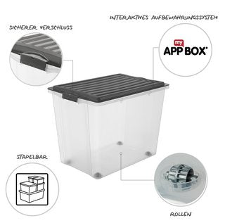 rotho-compact-aufbewahrungsbox-6er-set-38l-70l-schwarz image 3