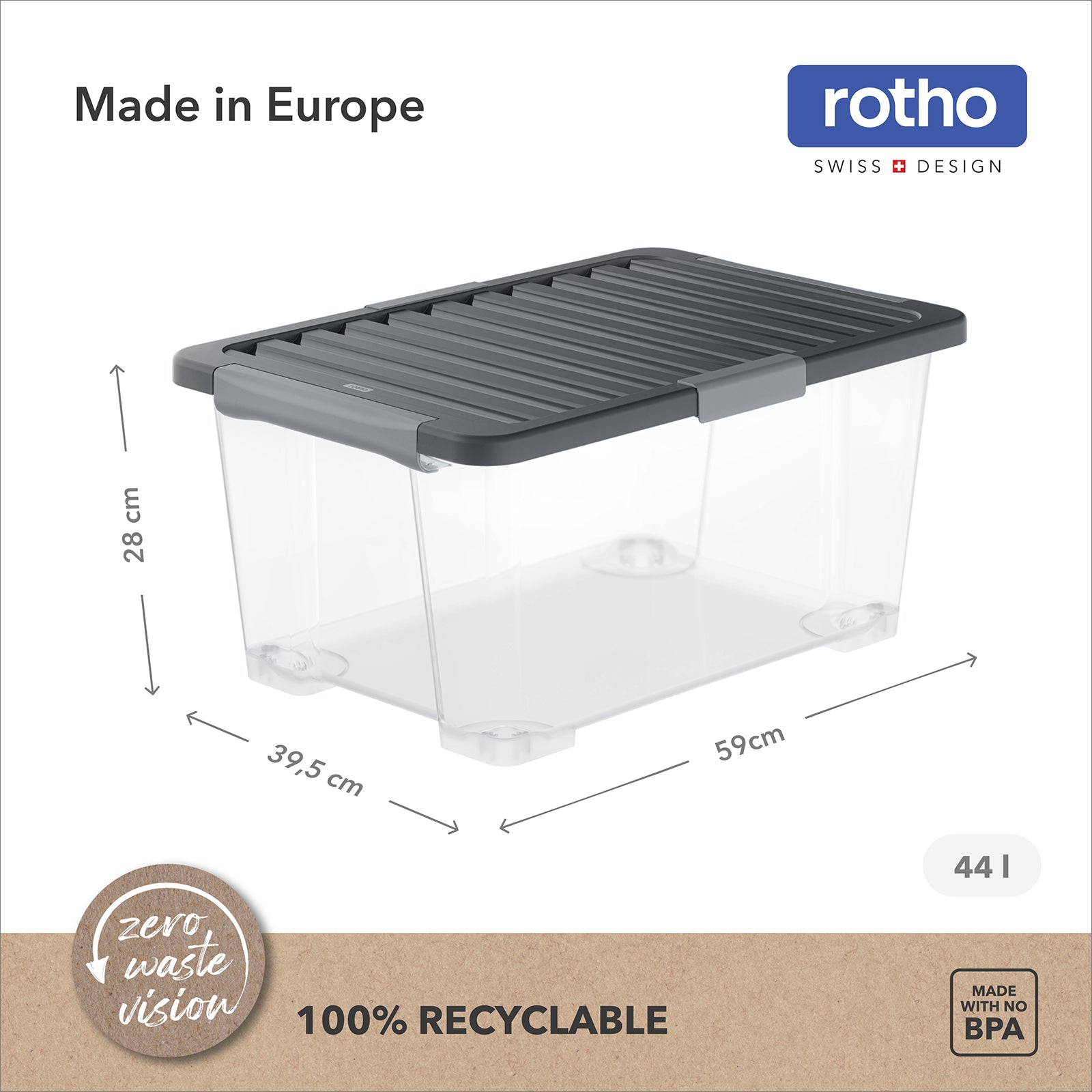 rotho-core-pro-boxen-44-l-4er-set-schwarz-mit-dichtung image 2