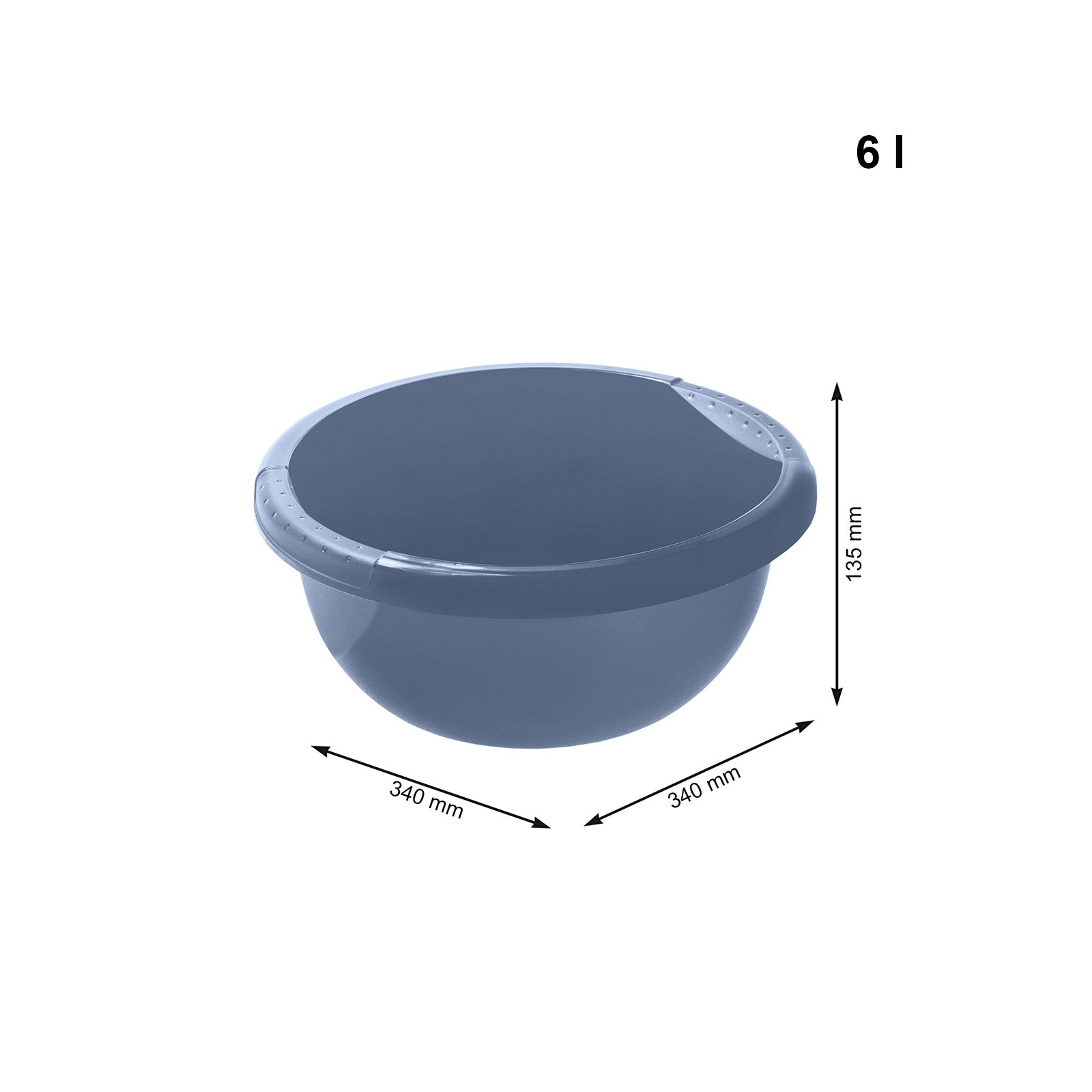 rotho-daily-becken-rund-34cm-6l-horizontblau-mit-griff image 6