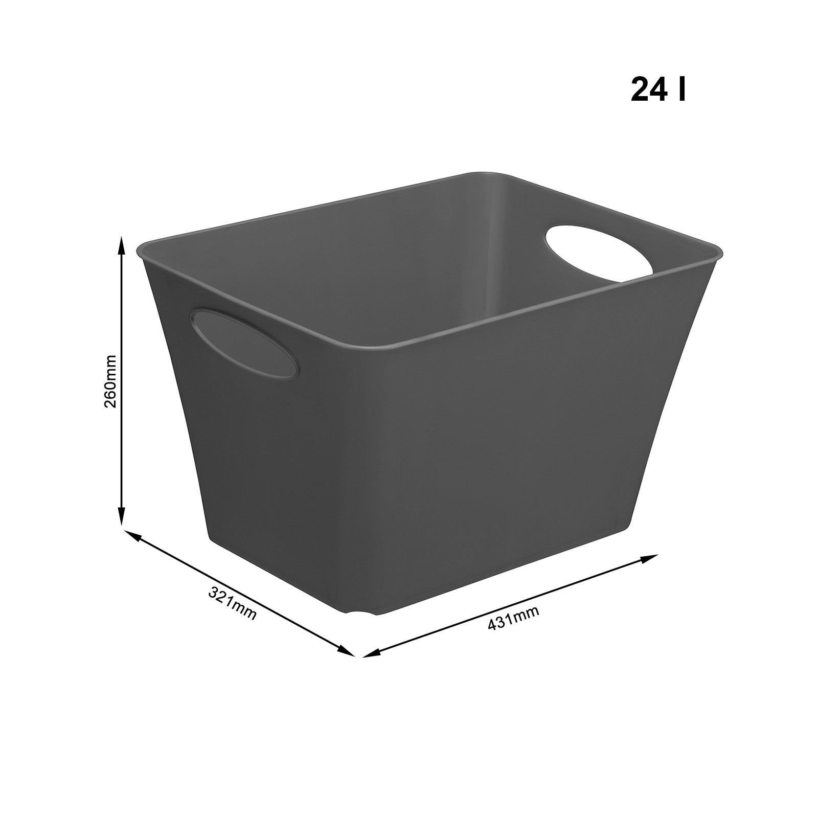 rotho-living-box-24-l-anthrazit-mit-griff-robust image 8