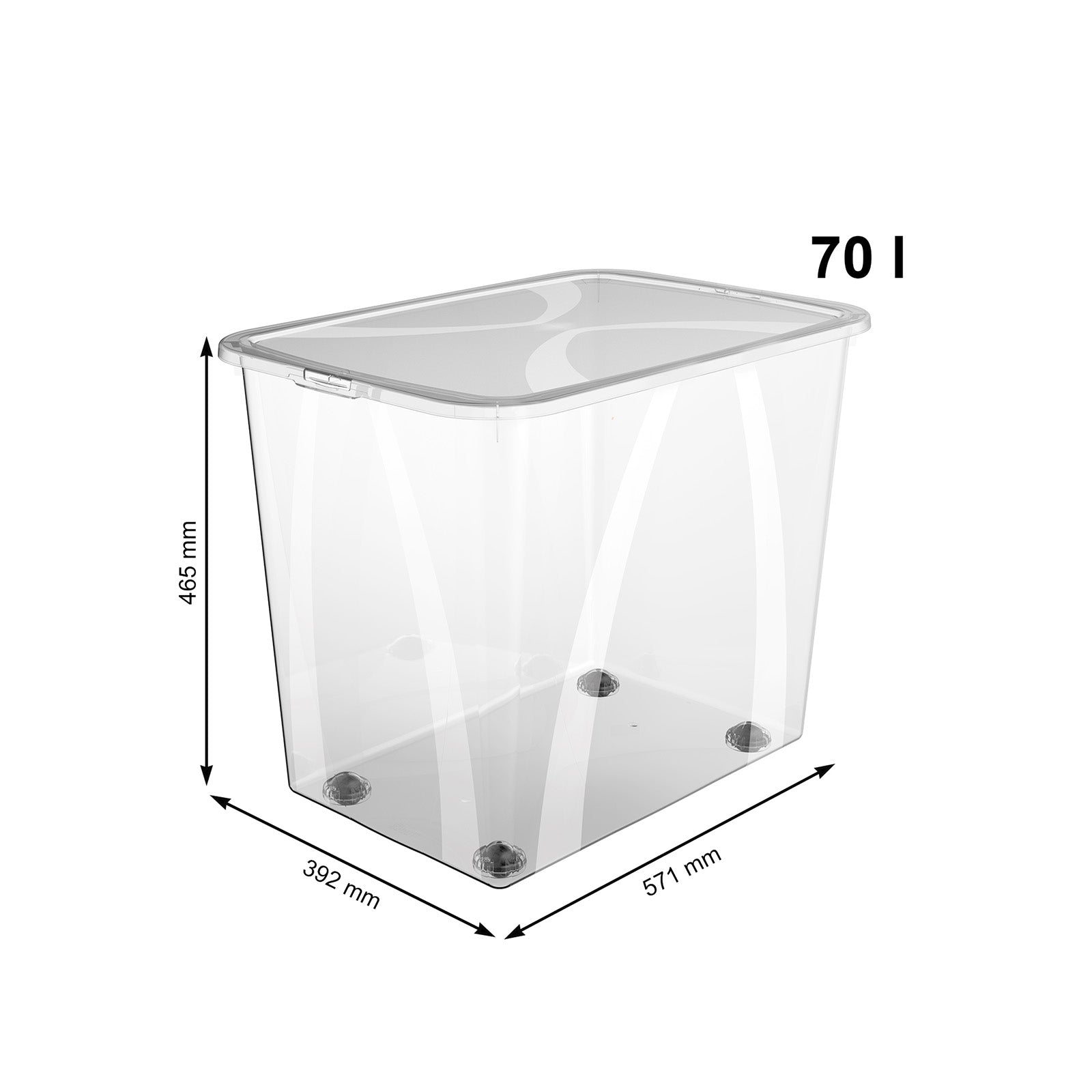 rotho-lona-box-70l-mit-deckel-aufbewahrungsbox-transparent-stapelbar image 3