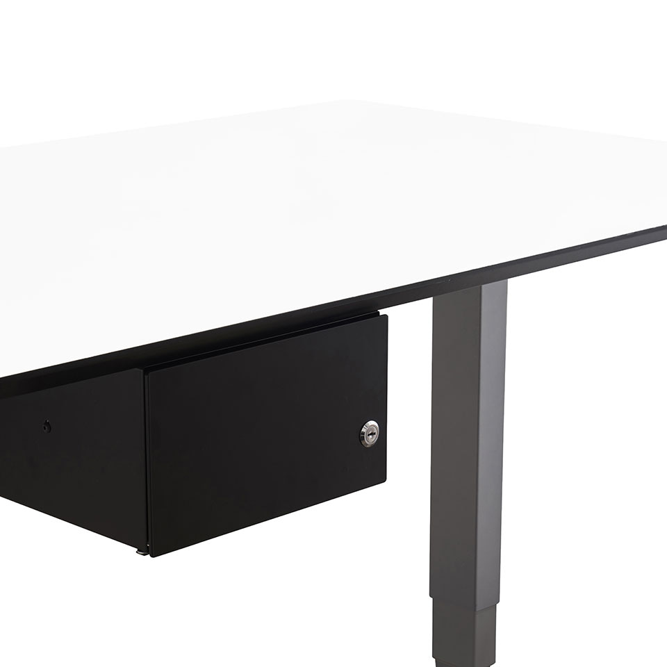 lento-duo2-schublade-abschlie-bar-schwarz-metall-unter-schreibtisch image 1