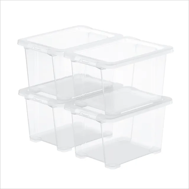 rotho-core-basic-box-15-l-transparent-4er-set-mit-deckel image 1
