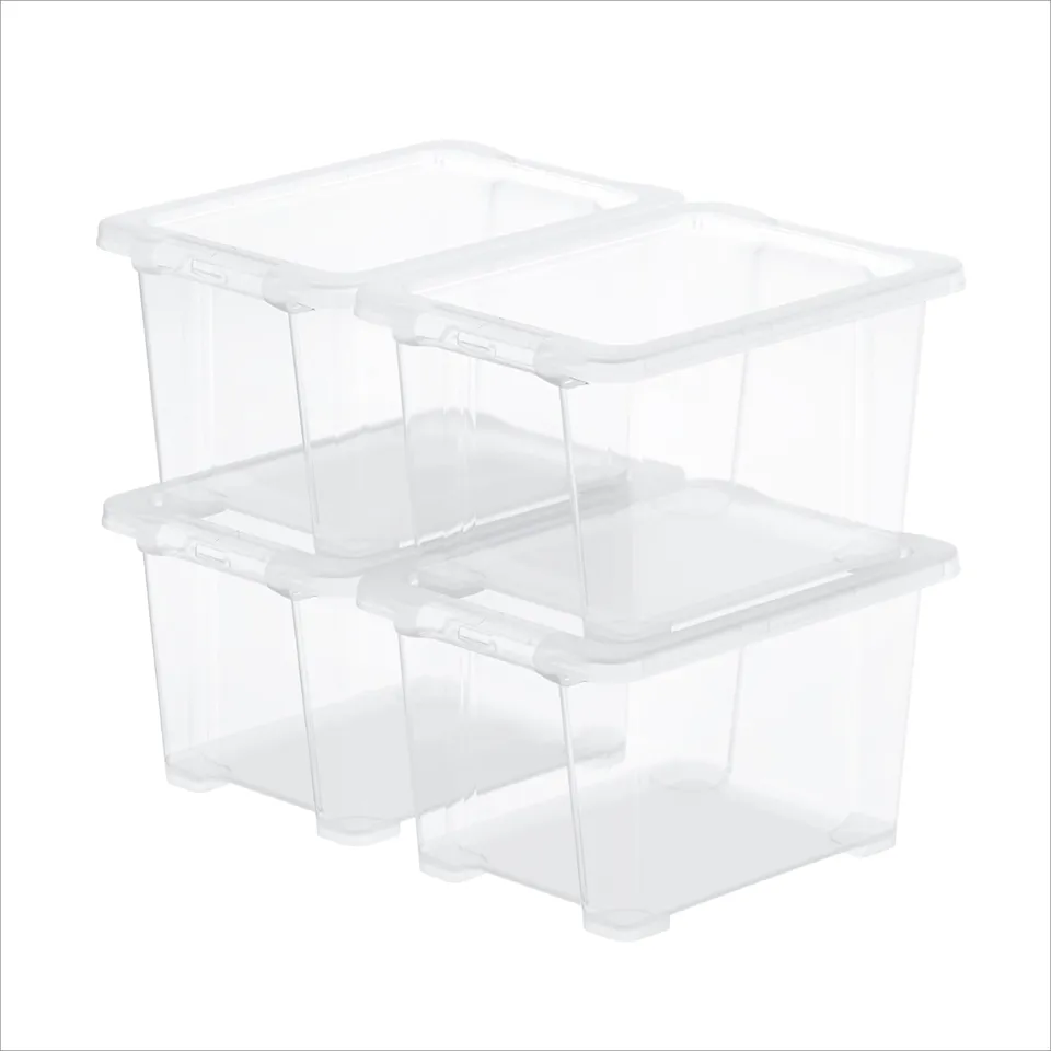 rotho-core-basic-box-15-l-transparent-4er-set-mit-deckel image 1