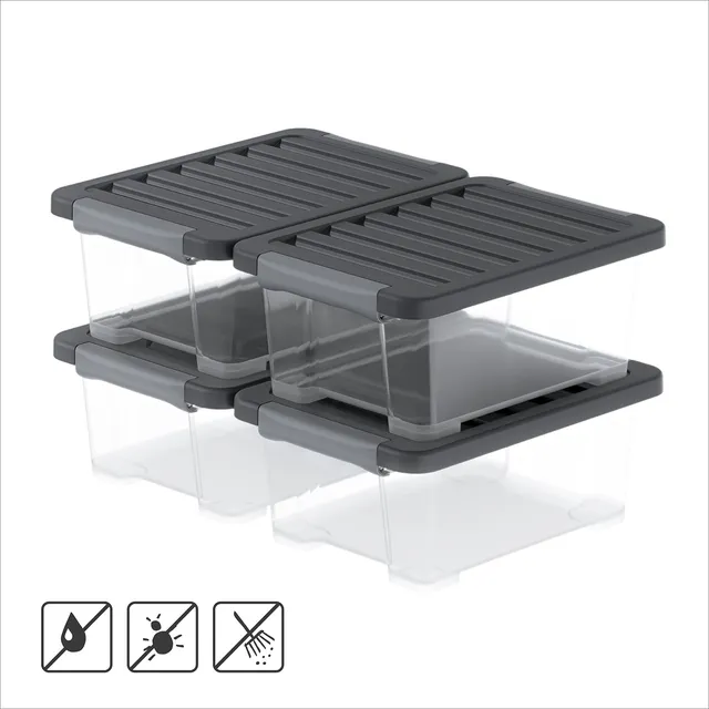 rotho-core-pro-boxen-11l-4er-set-schwarz-mit-dichtung image 1
