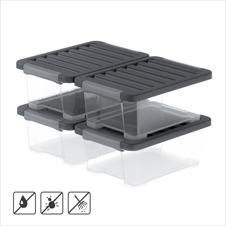 rotho-core-pro-boxen-11l-4er-set-schwarz-mit-dichtung image 1