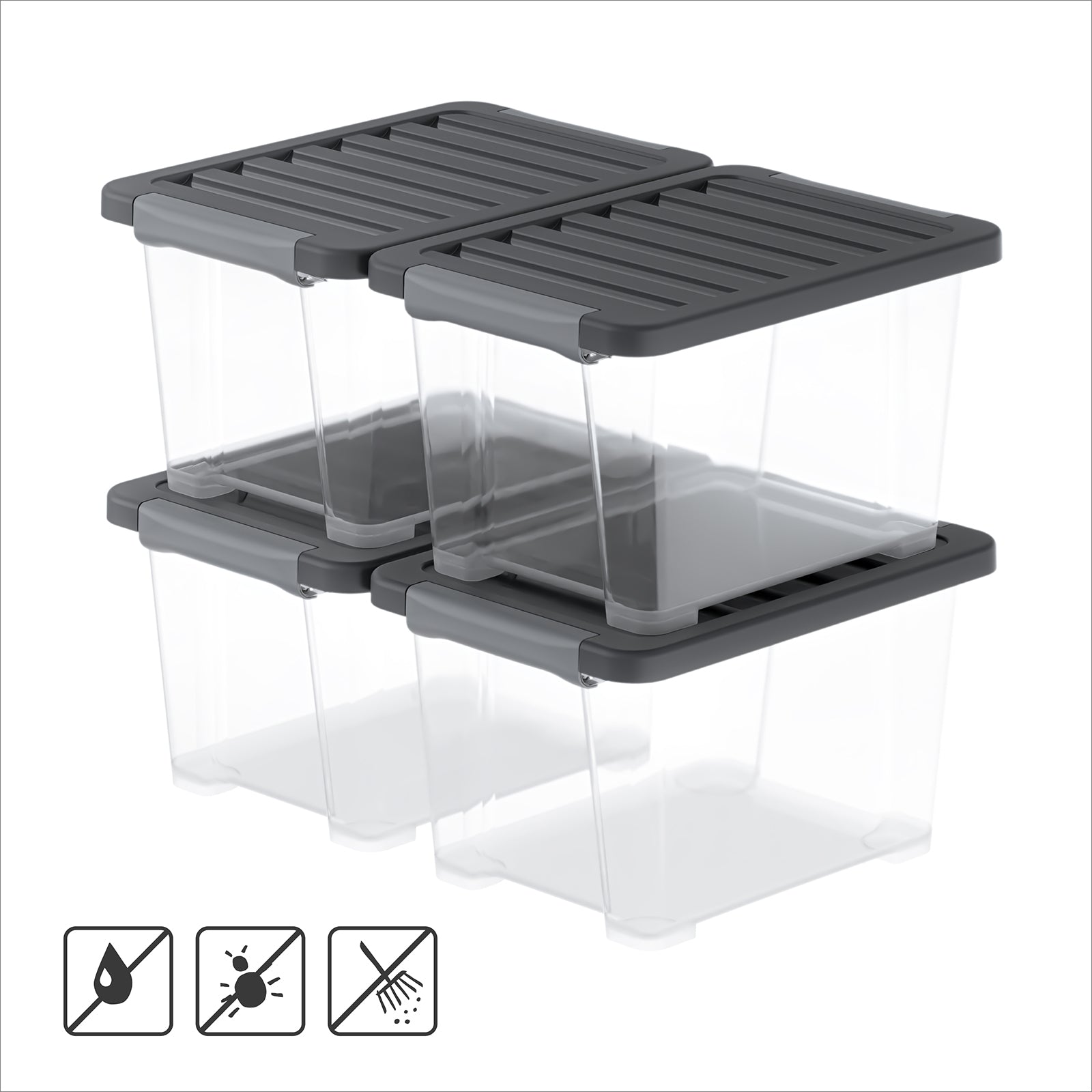 rotho-core-pro-box-15-l-4er-set-holzkohle-mit-dichtung image 1