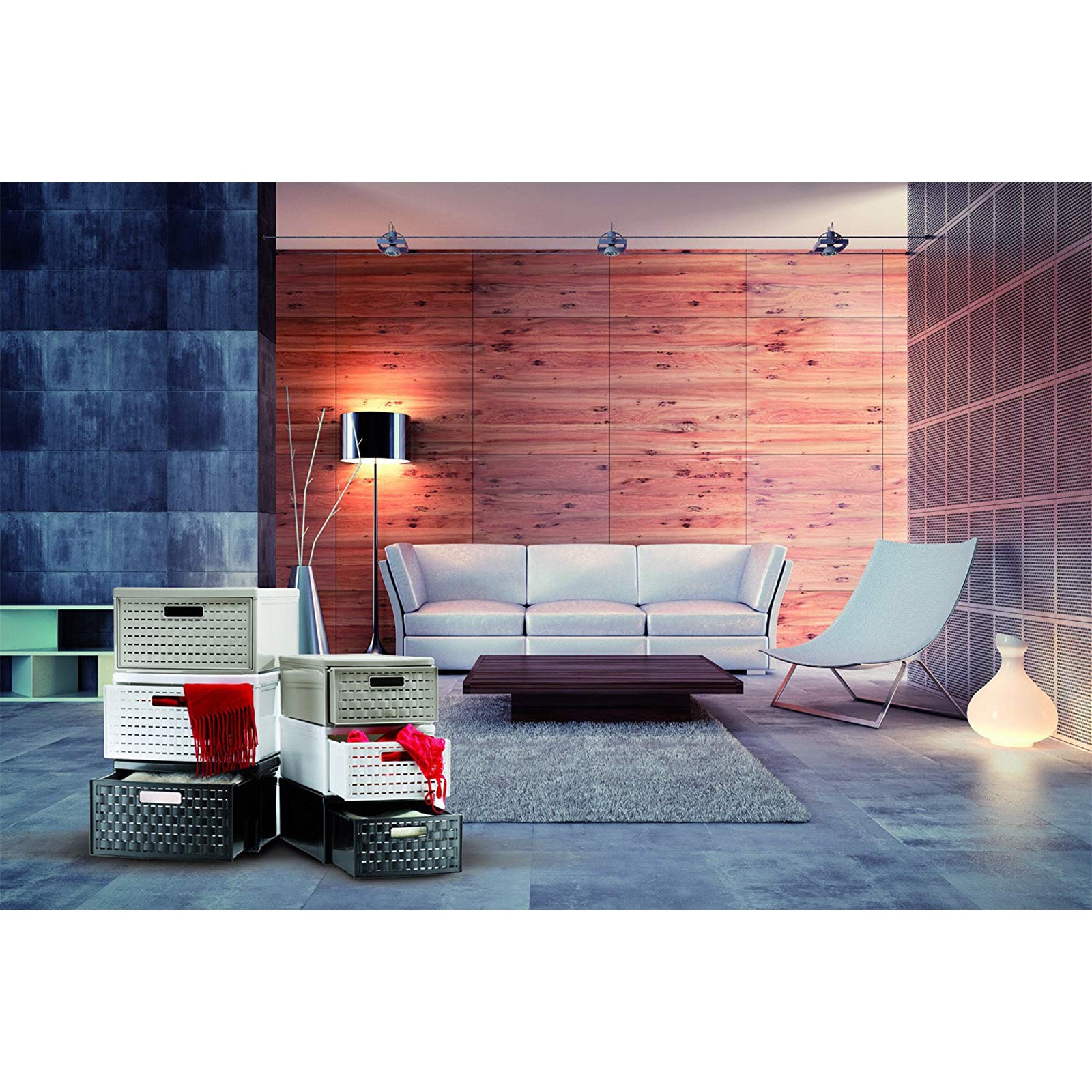 rotho-country-schubladenbox-klein-8-3-l-anthrazit-rattan image 6