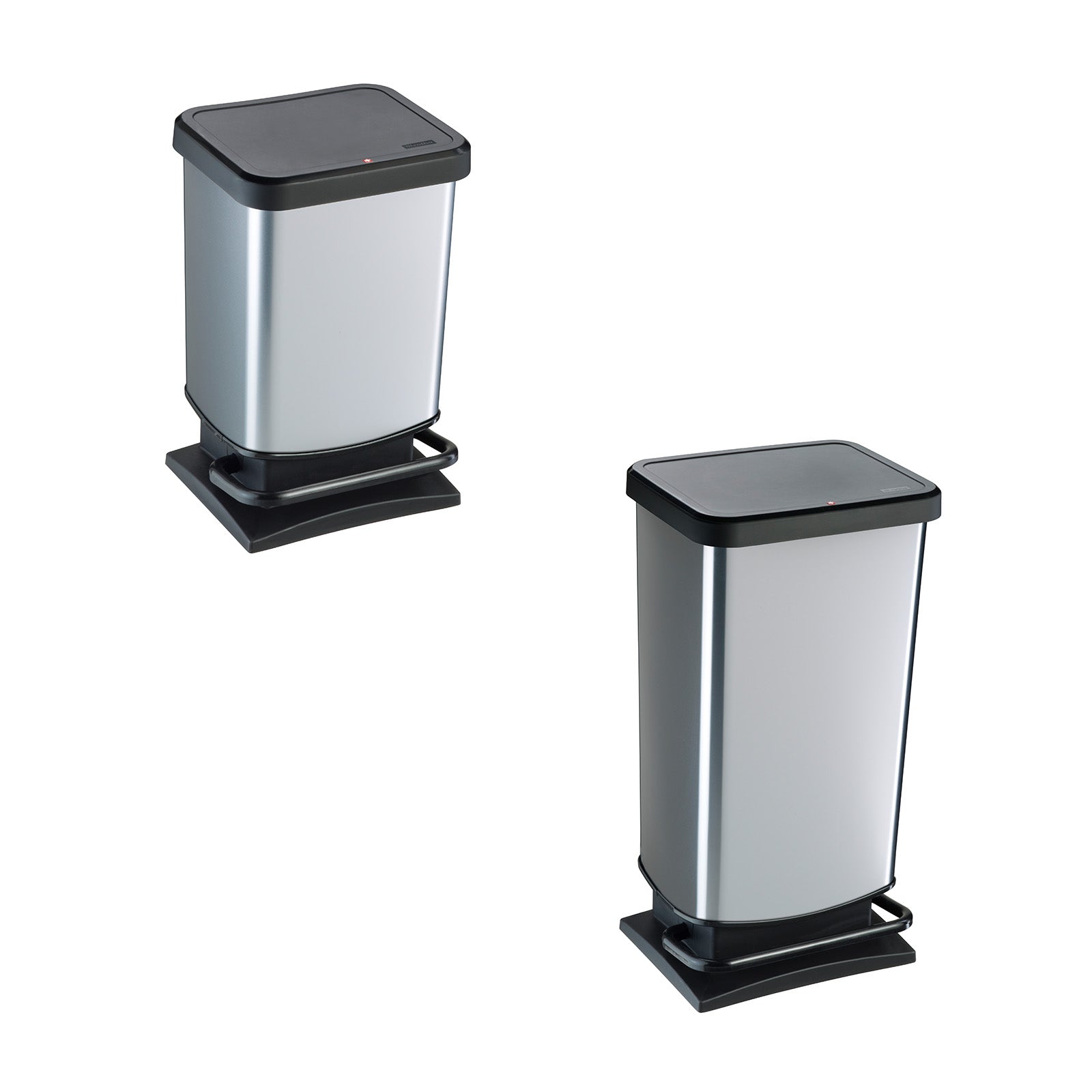 rotho-paso-treteimer-set-20-l-40-l-silber-metallic image 1