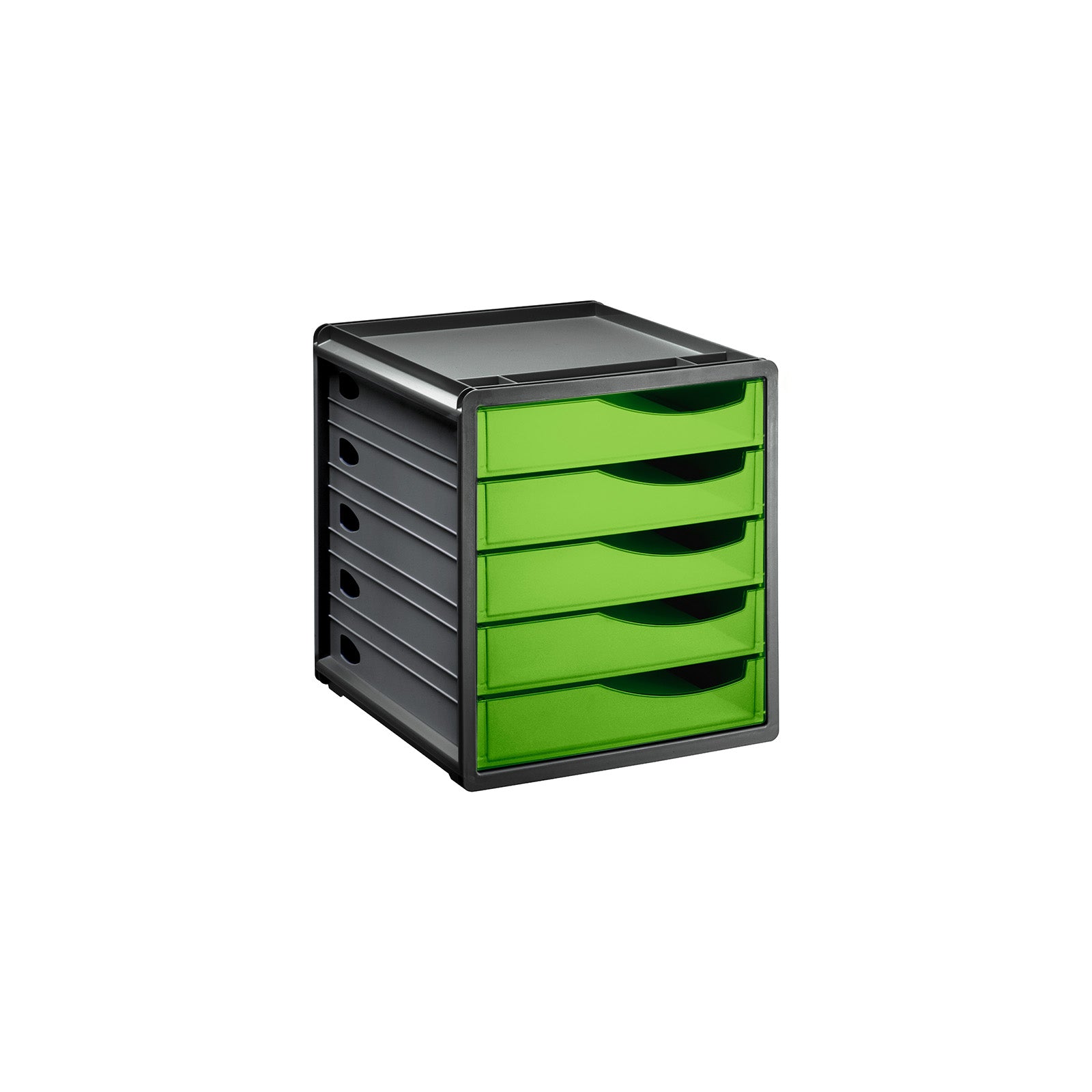 rotho-space-schubladenbox-5-sch-be-din-a4-gr-n-transparent image 2