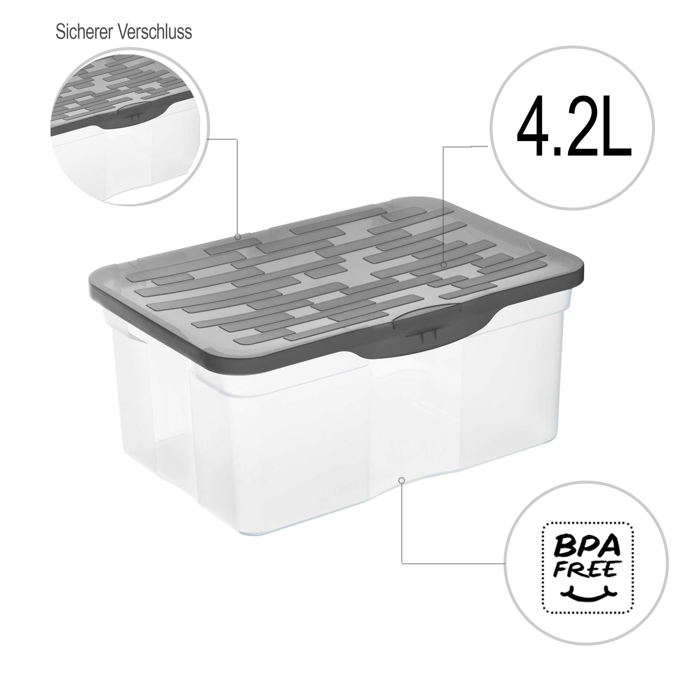 rotho-ranger-aufbewahrungsbox-a5-4-2-l-mit-deckel image 2
