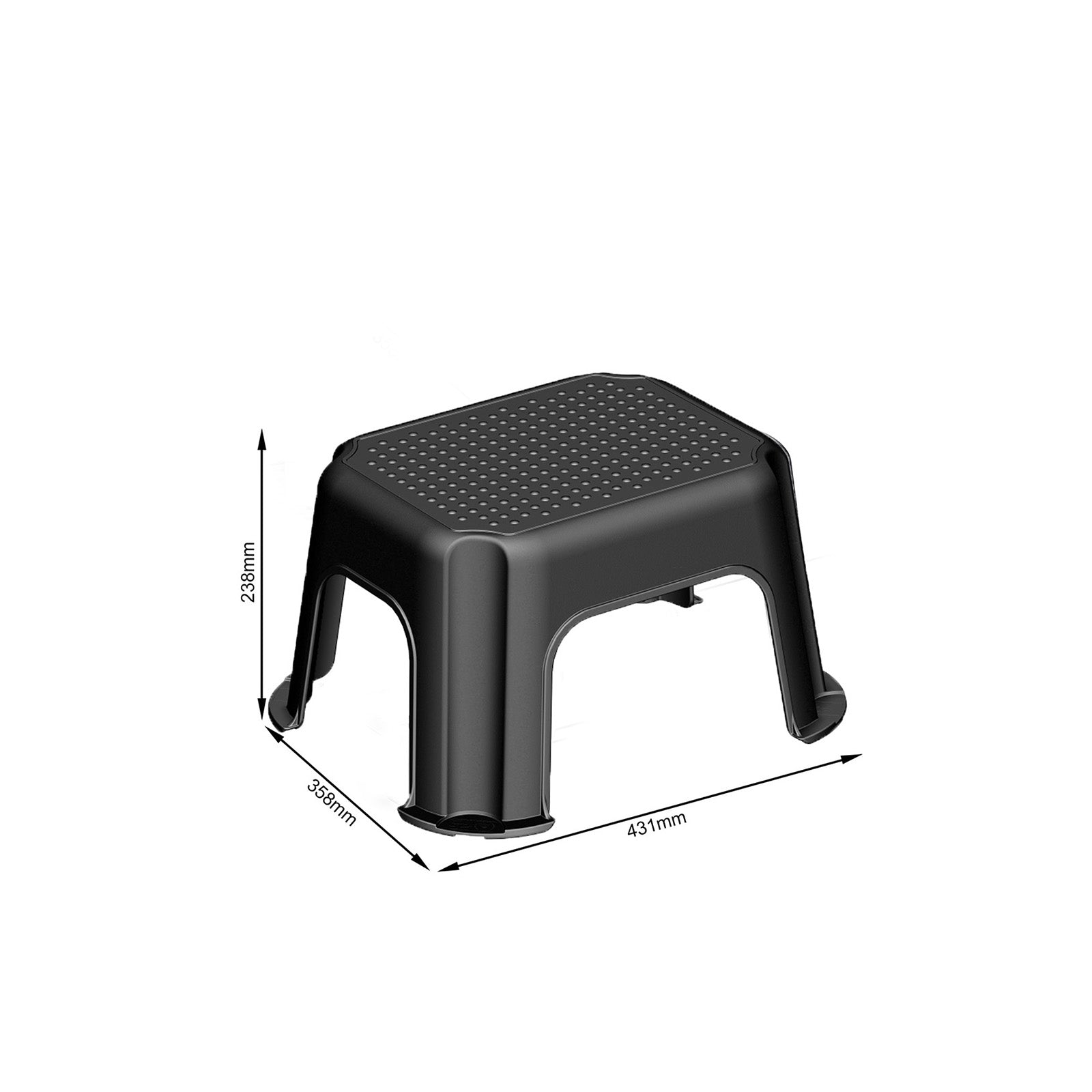 rotho-basic-trittschemel-schwarz-mit-grau-rutschfest image 3