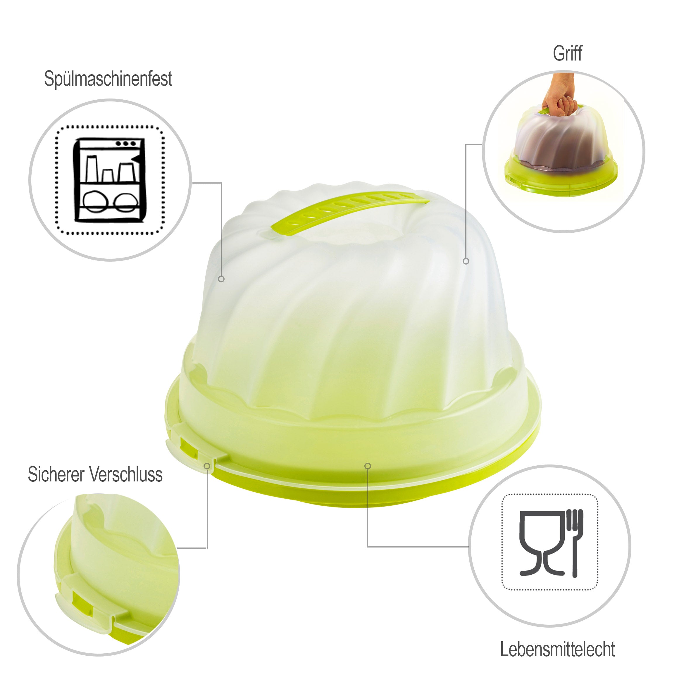 rotho-fresh-kuchenbeh-lter-gugelhupf-wei-mit-tragegriff image 7