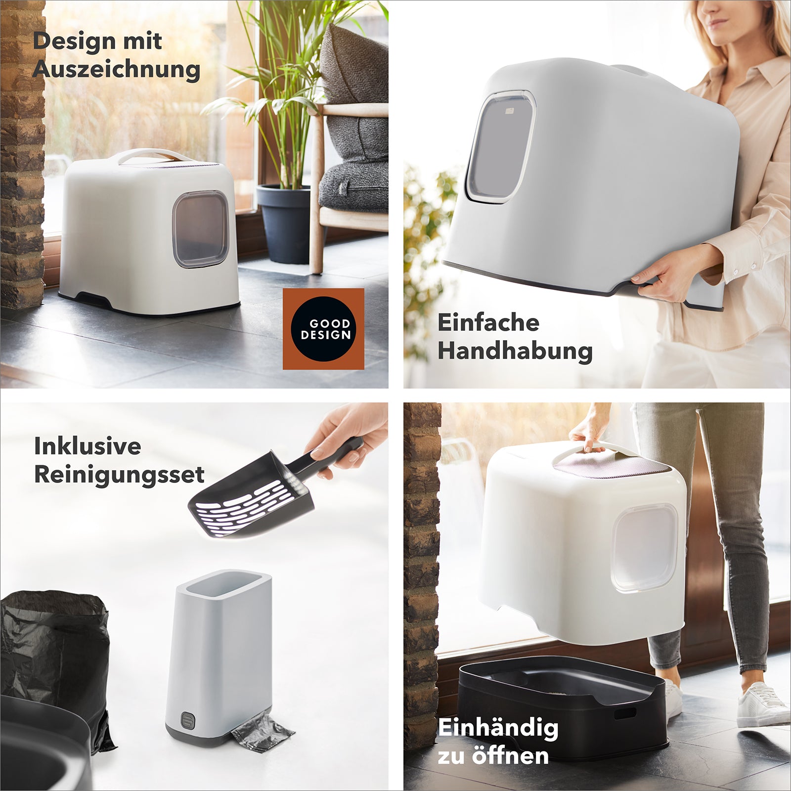 rotho-bea-katzentoilette-mit-klappe-navy-blue-cool-grey image 3