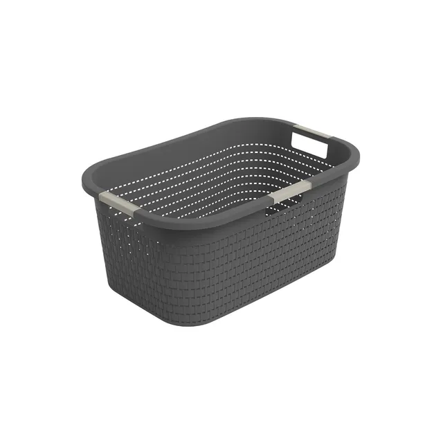 rotho-country-w-schekorb-40l-anthrazit-rattan-mit-griffen image 1