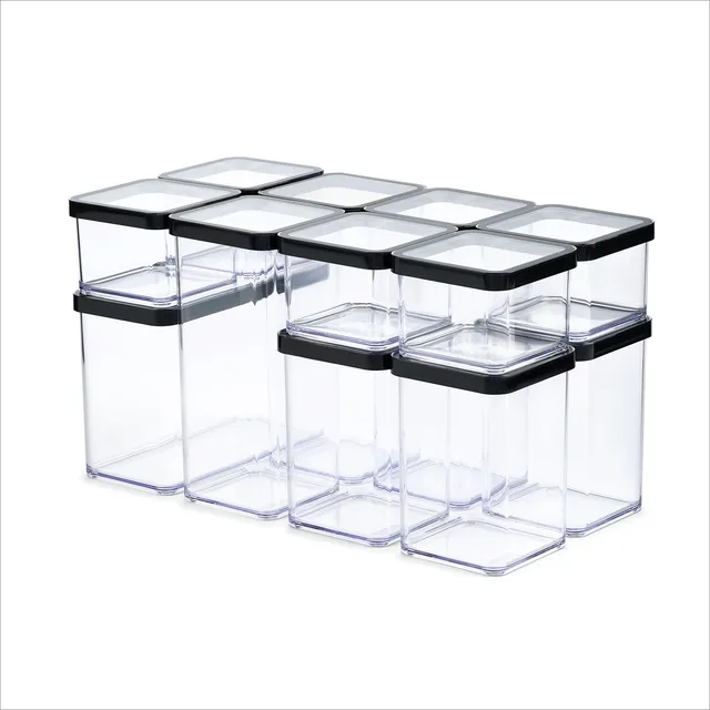 rotho-loft-vorratsdosen-set-12-tlg-transparent-wei-luftdicht image 1