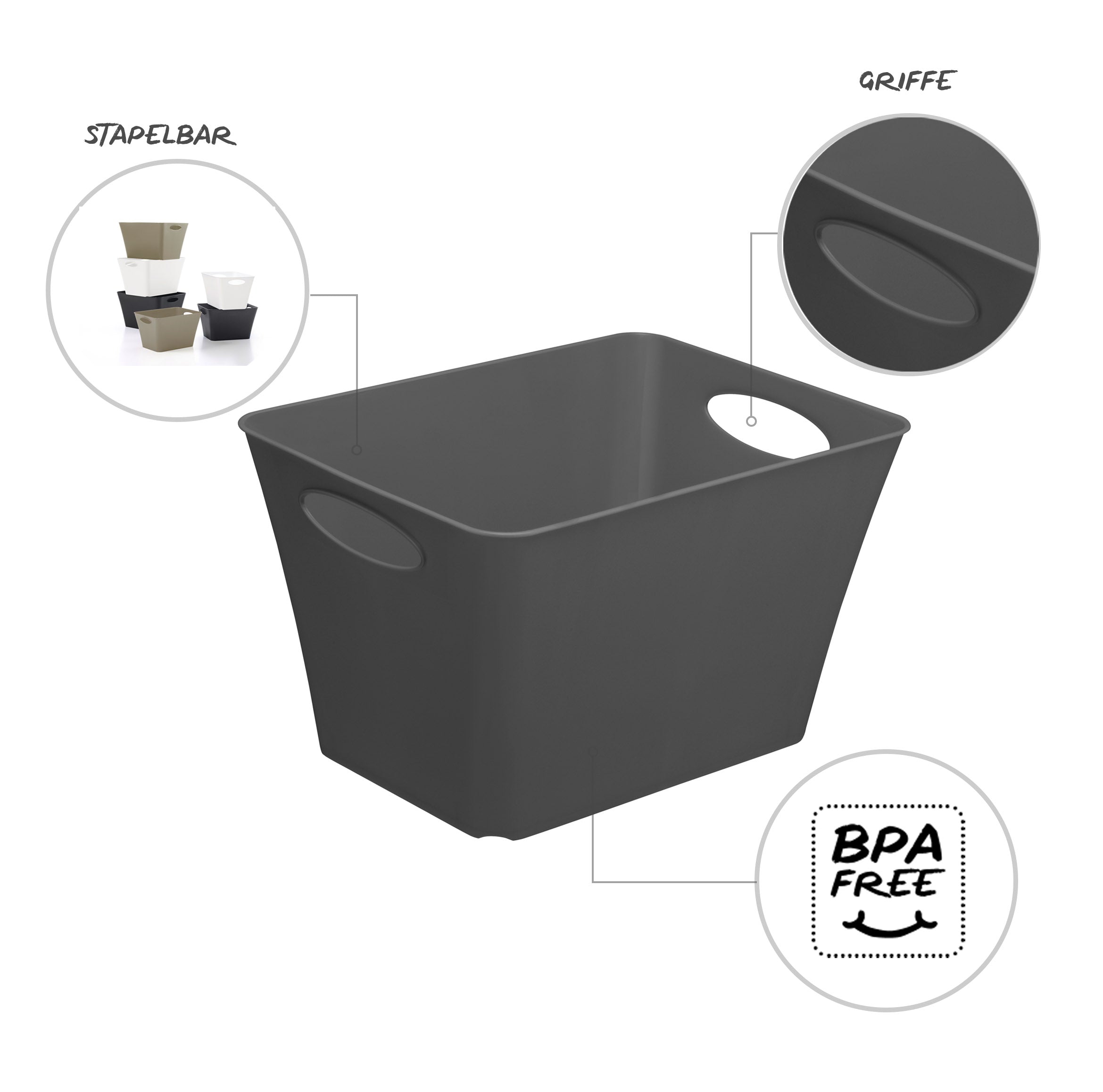 rotho-living-box-24-l-anthrazit-mit-griff-robust image 7