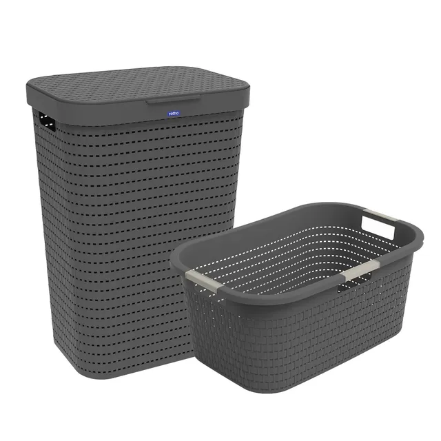 rotho-country-w-schekorb-2er-set-anthrazit-40-50l-rattan image 1