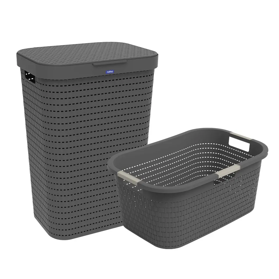 rotho-country-w-schekorb-2er-set-anthrazit-40-50l-rattan image 1