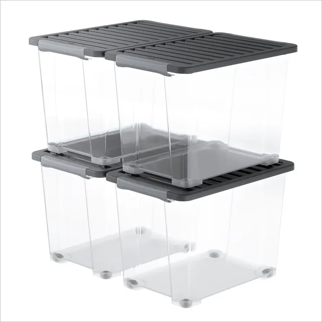 rotho-core-plus-aufbewahrungsbox-65-l-4er-set-schwarz image 1