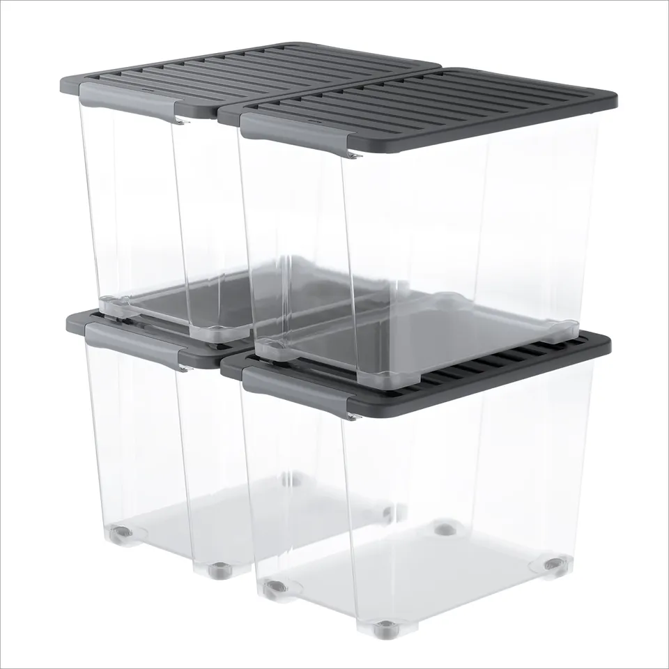 rotho-core-plus-aufbewahrungsbox-65-l-4er-set-schwarz image 1