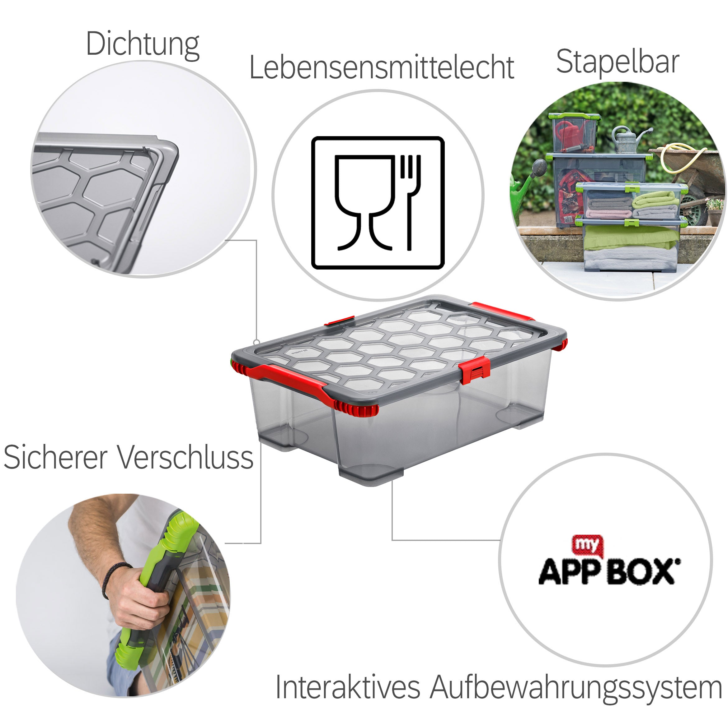 rotho-evo-total-protection-box-30-l-aufbewahrungsbox-anthrazit-gr-n-dicht image 5