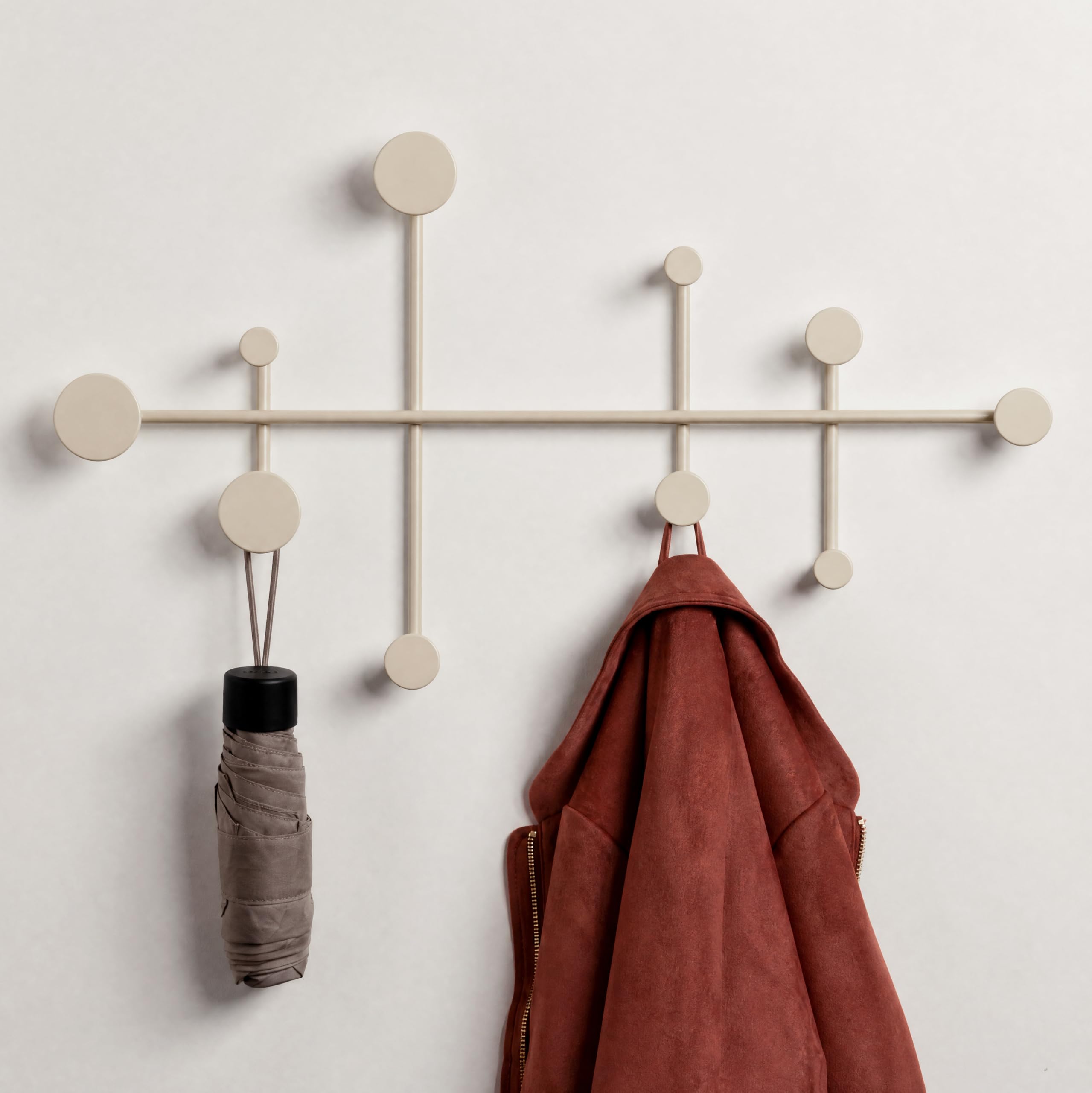 kazai-sval-wandgarderobe-taupe-sand-metall-10-haken image 1