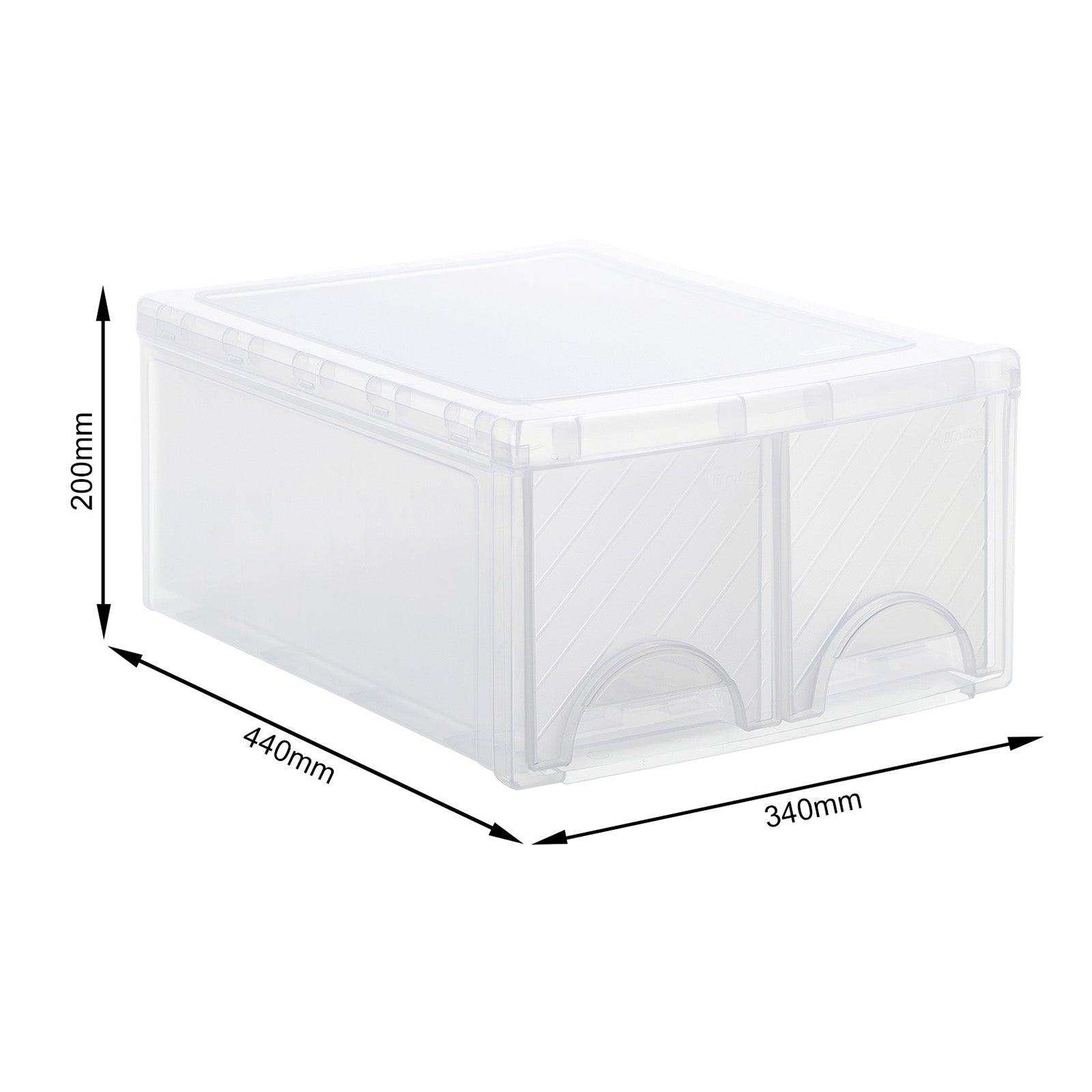rotho-frontbox-schubladenbox-a4-2-f-cher-transparent image 3