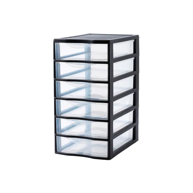rotho-orgamix-box-6-sch-be-schubladenbox-transparent-schwarz image 1