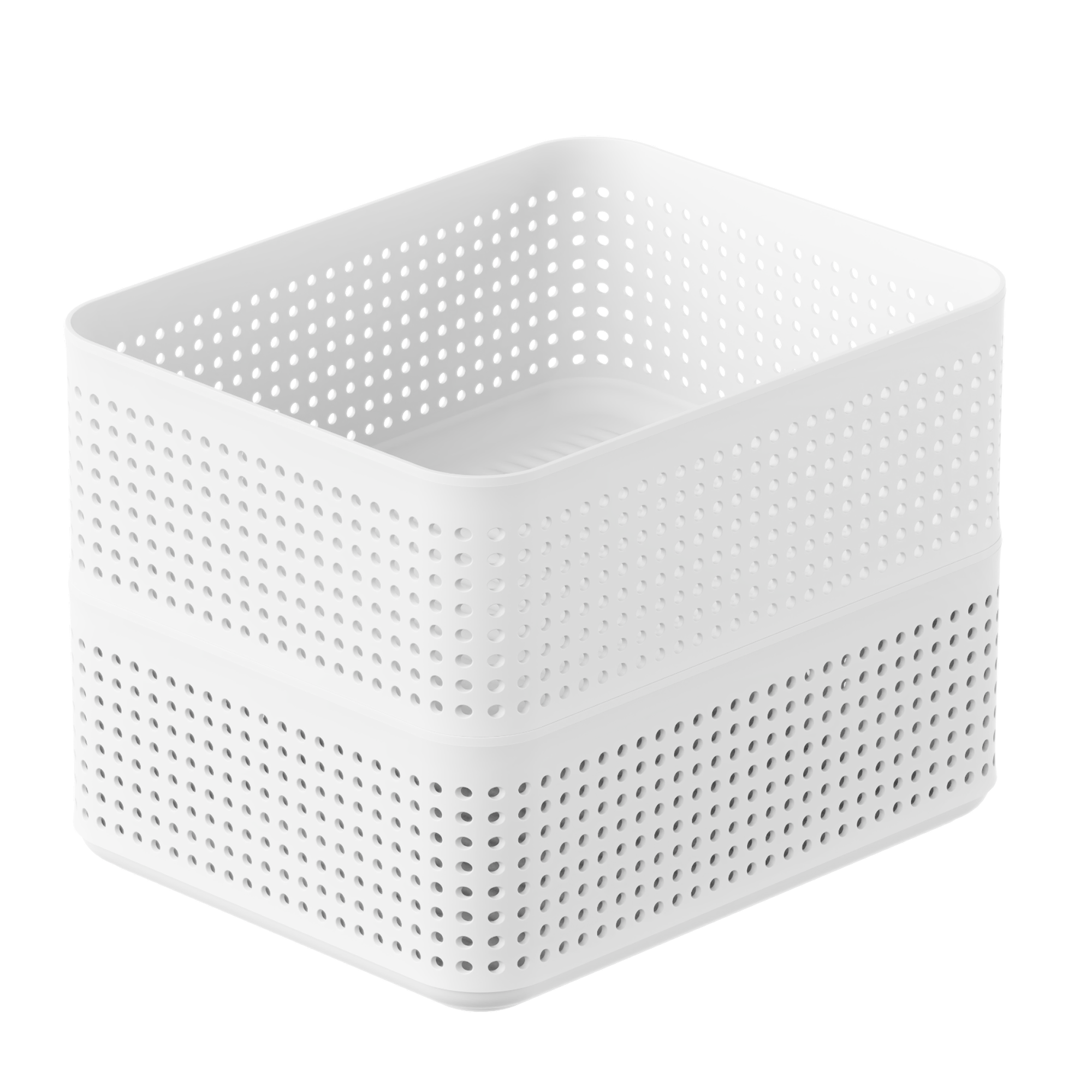 rotho-wop-kleiderschrank-organizer-korb-l-2er-set-wei image 1
