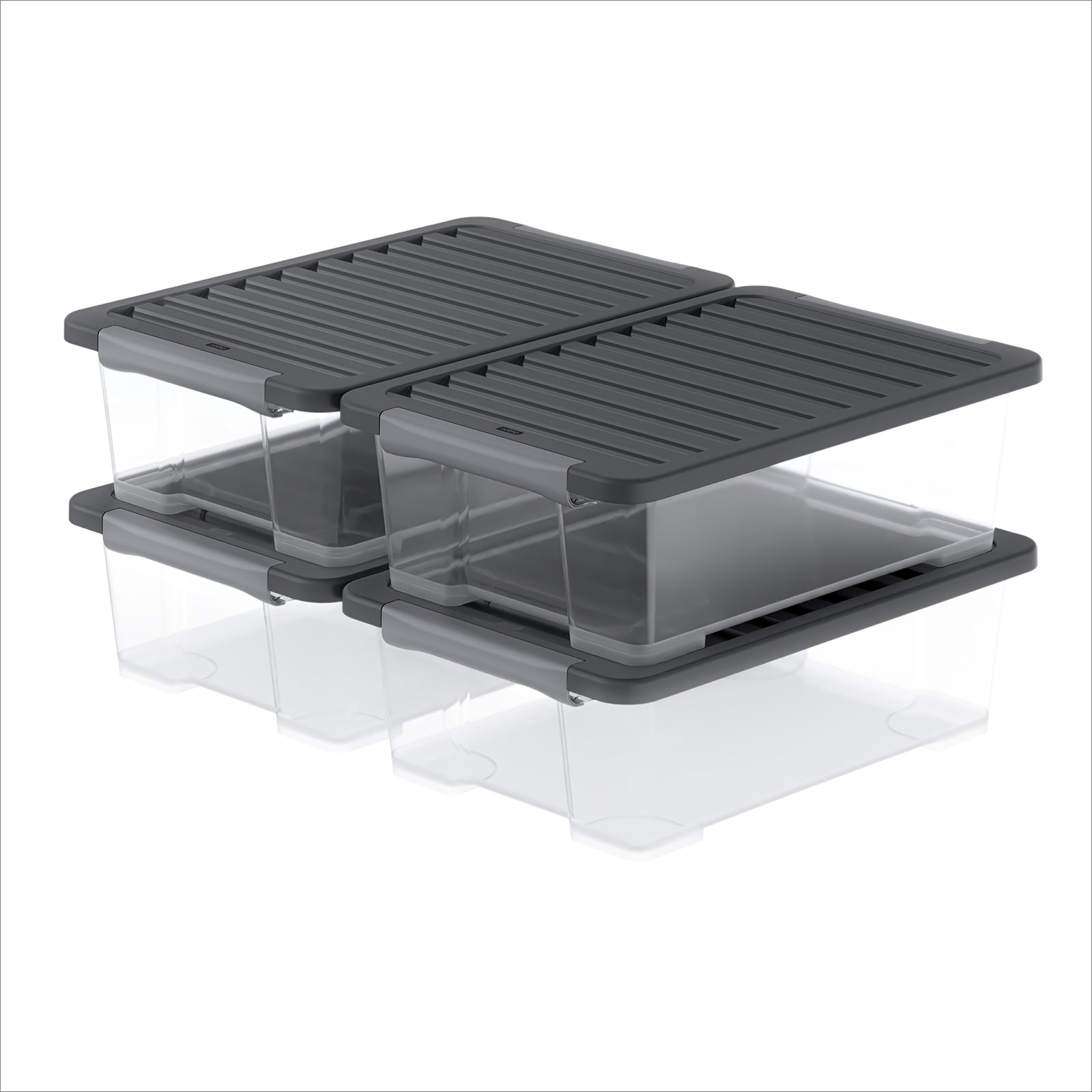 rotho-core-plus-boxen-set-30-l-4-tlg-schwarz-stapelbar image 1