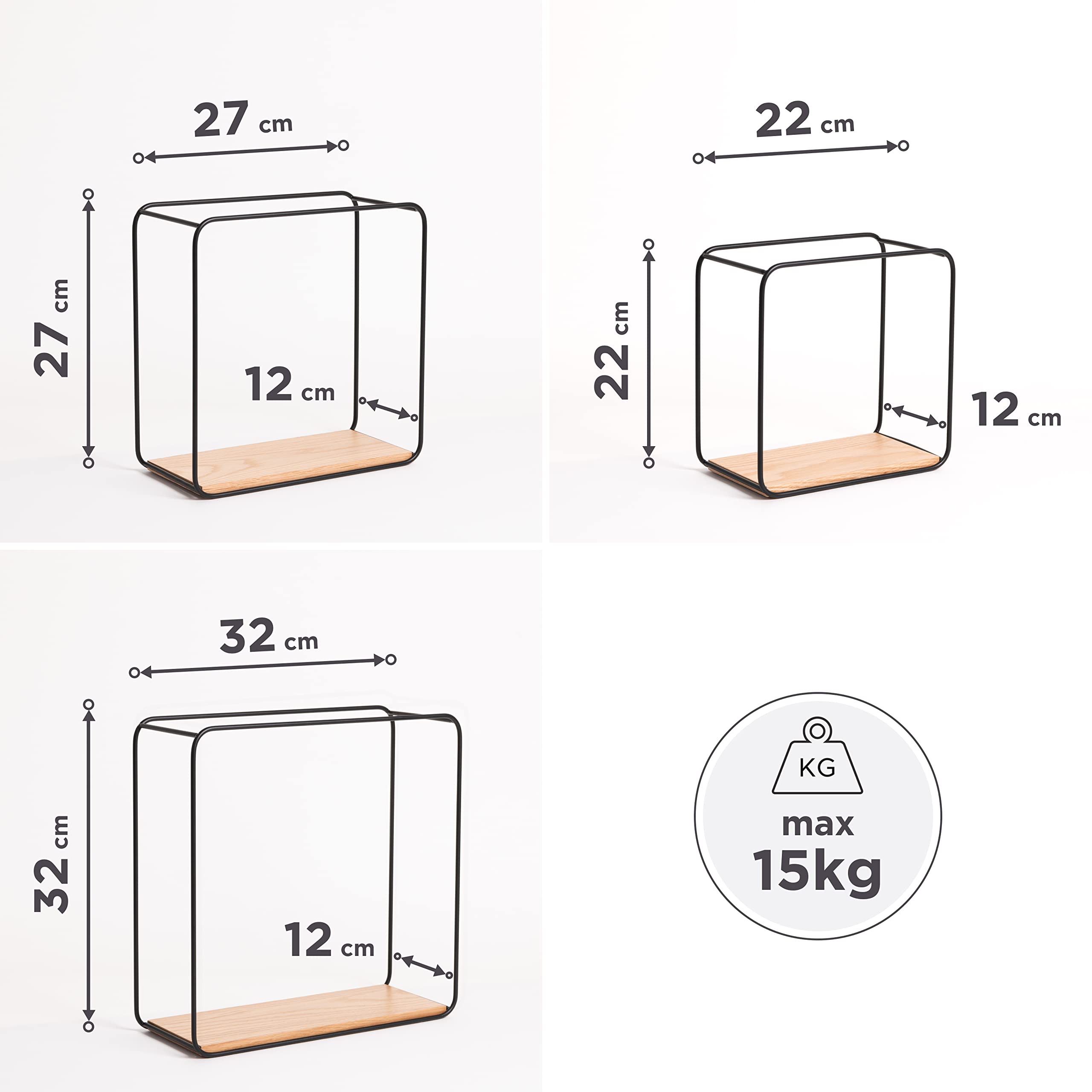 kazai-jona-wandregal-set-3-teilig-eiche-metall image 3