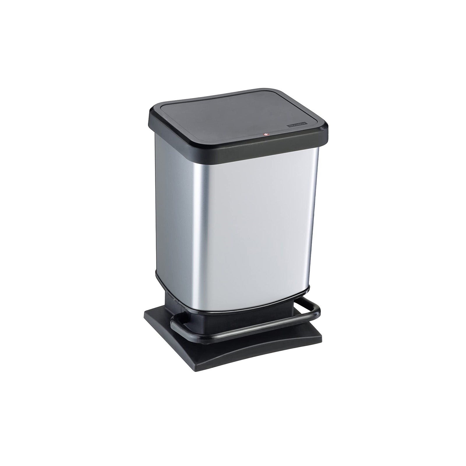 rotho-paso-treteimer-20-l-silber-metallic-mit-pedal image 1