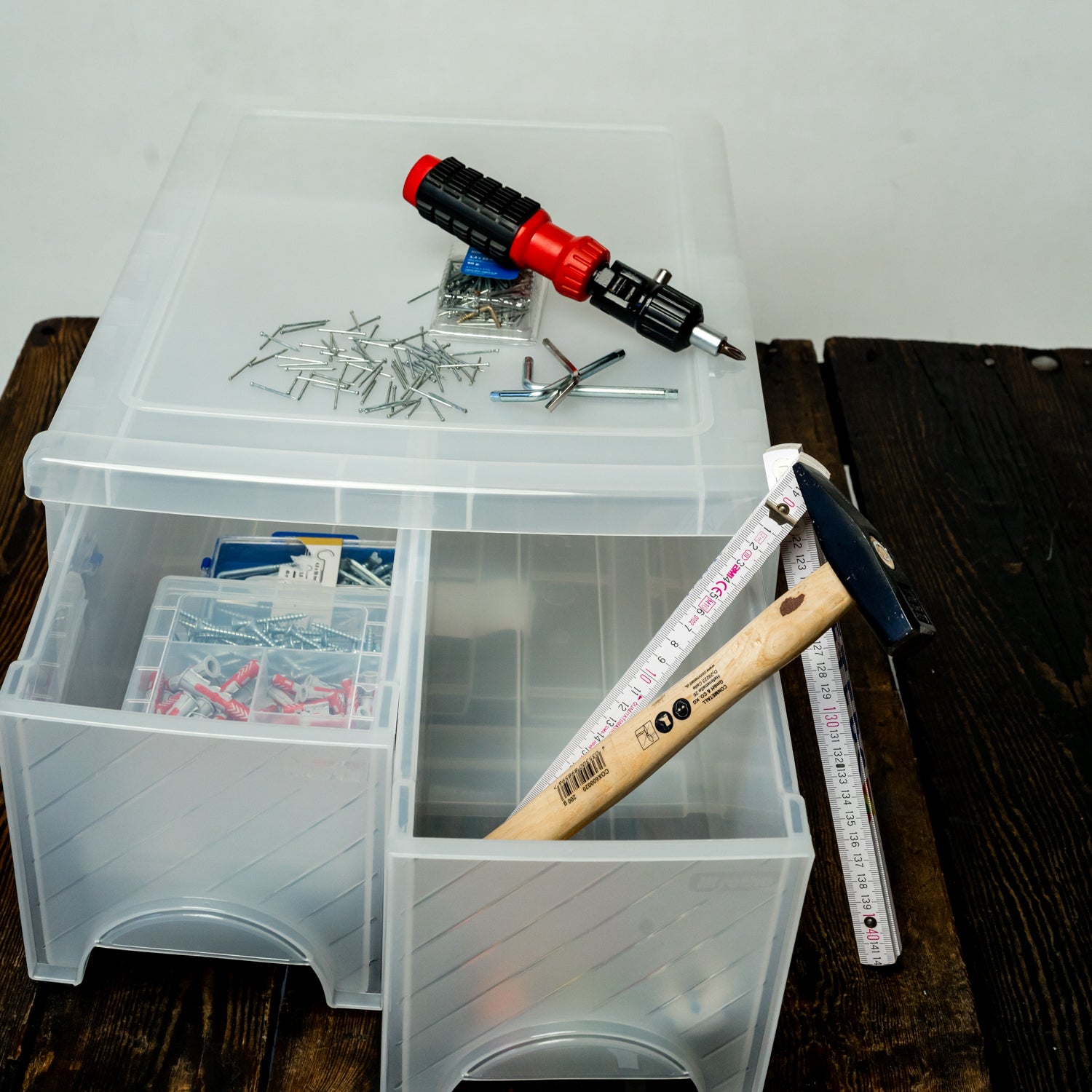 rotho-frontbox-schubladenbox-a4-2-f-cher-transparent image 2