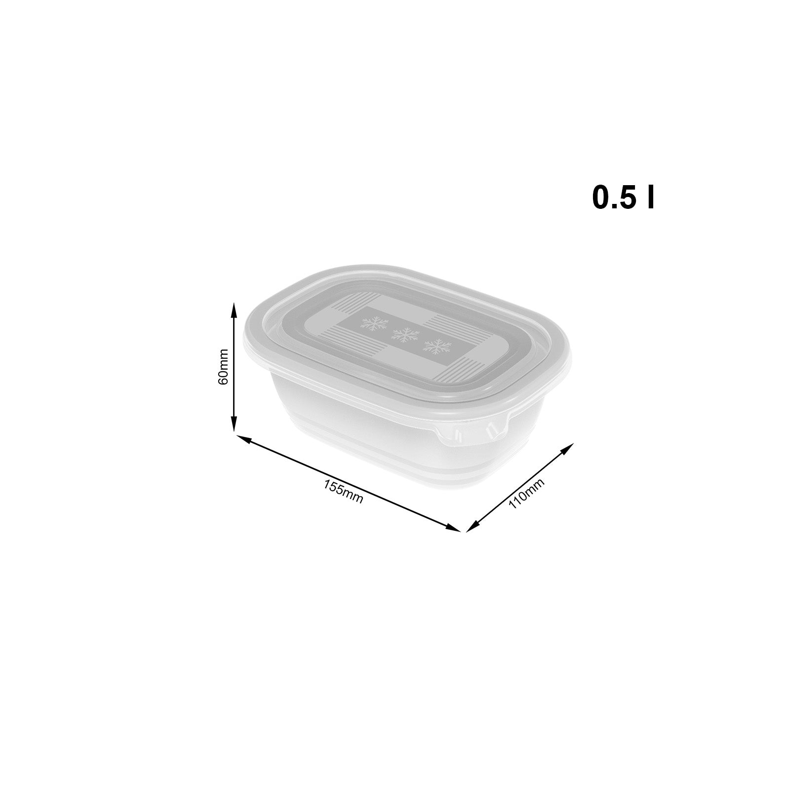 rotho-freeze-gefrierdose-0-5l-4er-set-transparent image 3