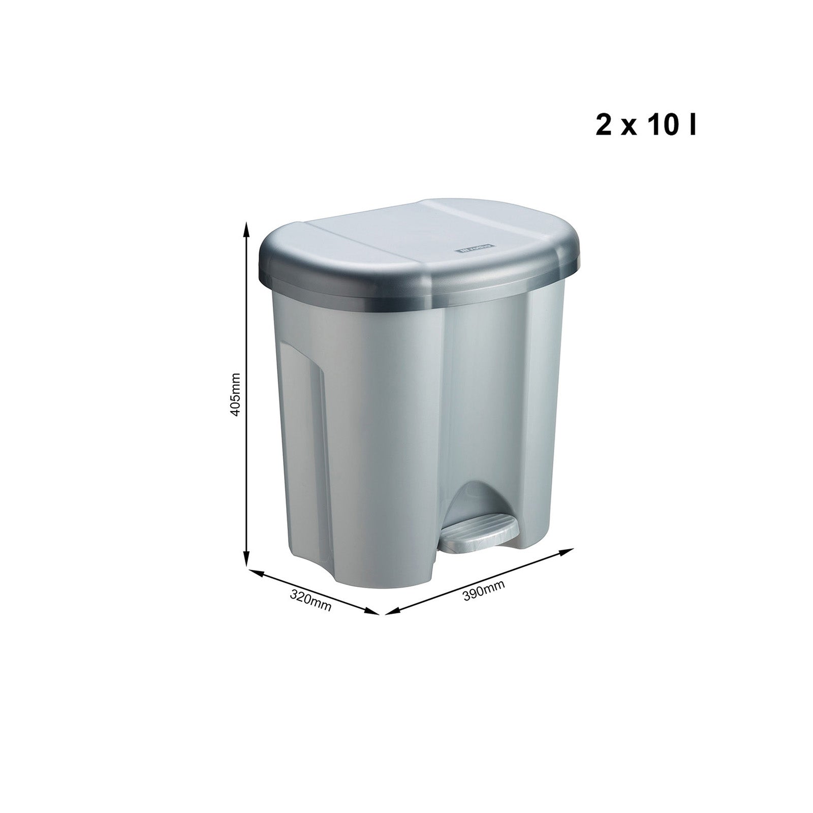 rotho-duo-abfalleimer-2x10-l-schwarz-treteimer-deckel image 7