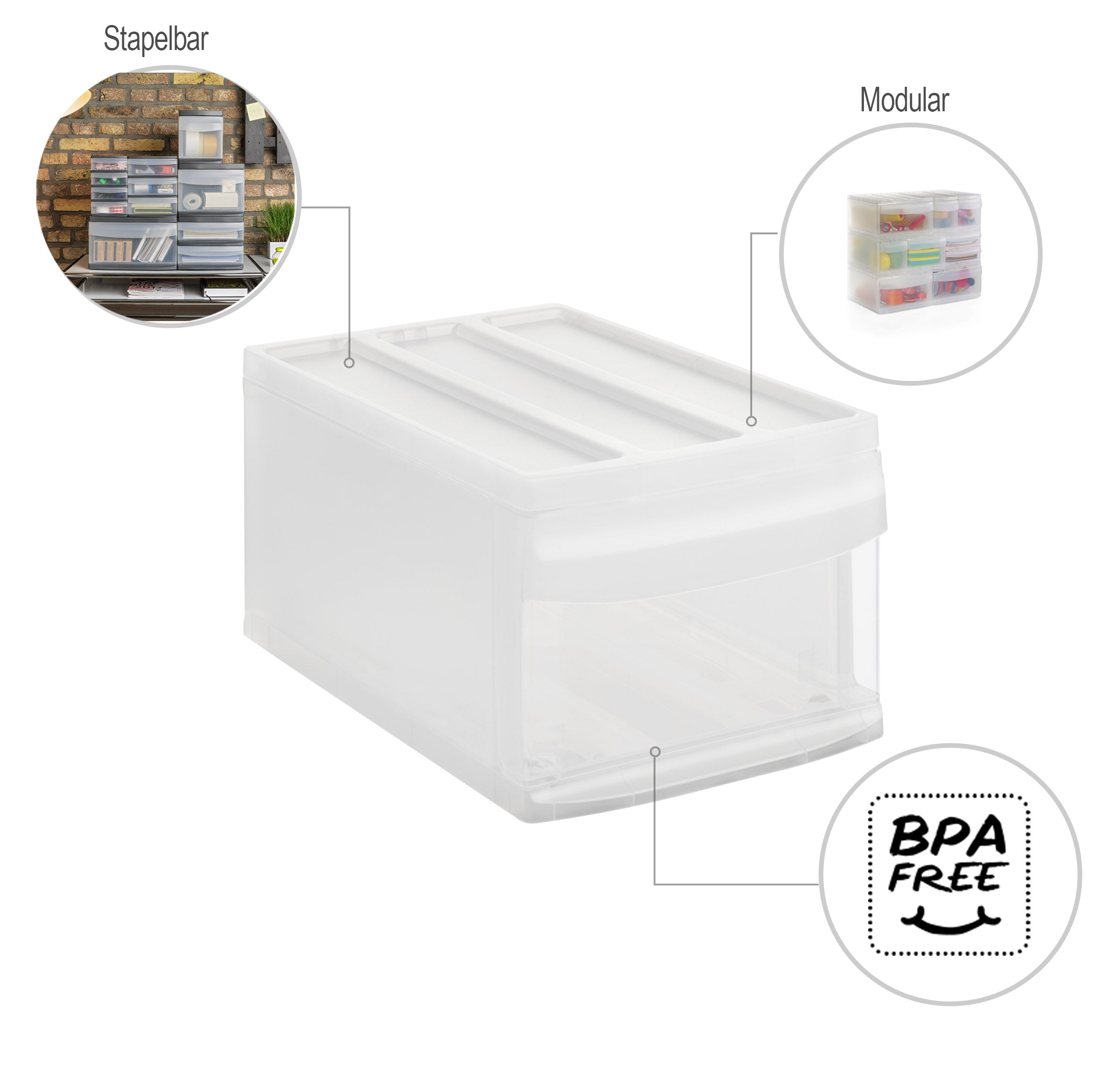 rotho-systemix-schubladenbox-m-stapelbox-transparent image 8
