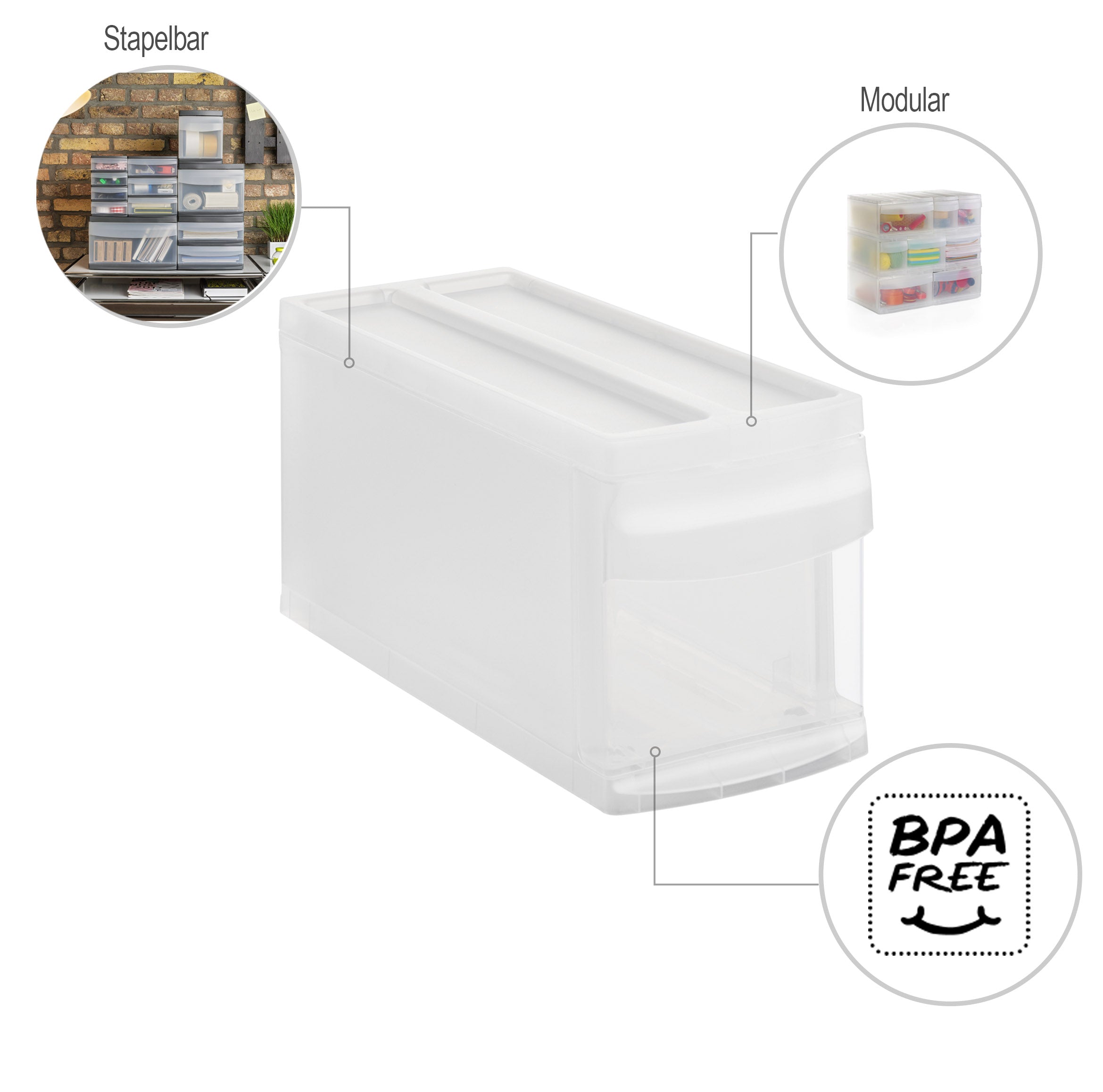 rotho-systemix-schubladenbox-s-transparent-anthrazit-stapelbar image 6